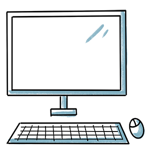 Gezeichneter Computer